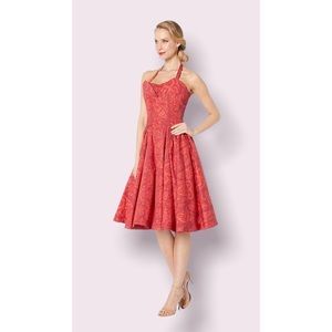 NWT Shaheen x Unique Vintage Tiki Print Swing Dress - Size L - VLV Pinup Midi